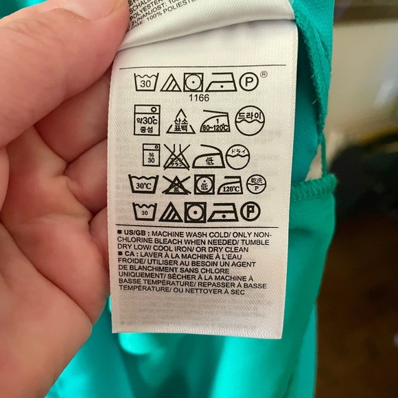 Banana Republic keyhole halter shift dress knee length lined 14 aqua turquoise - Picture 11 of 11